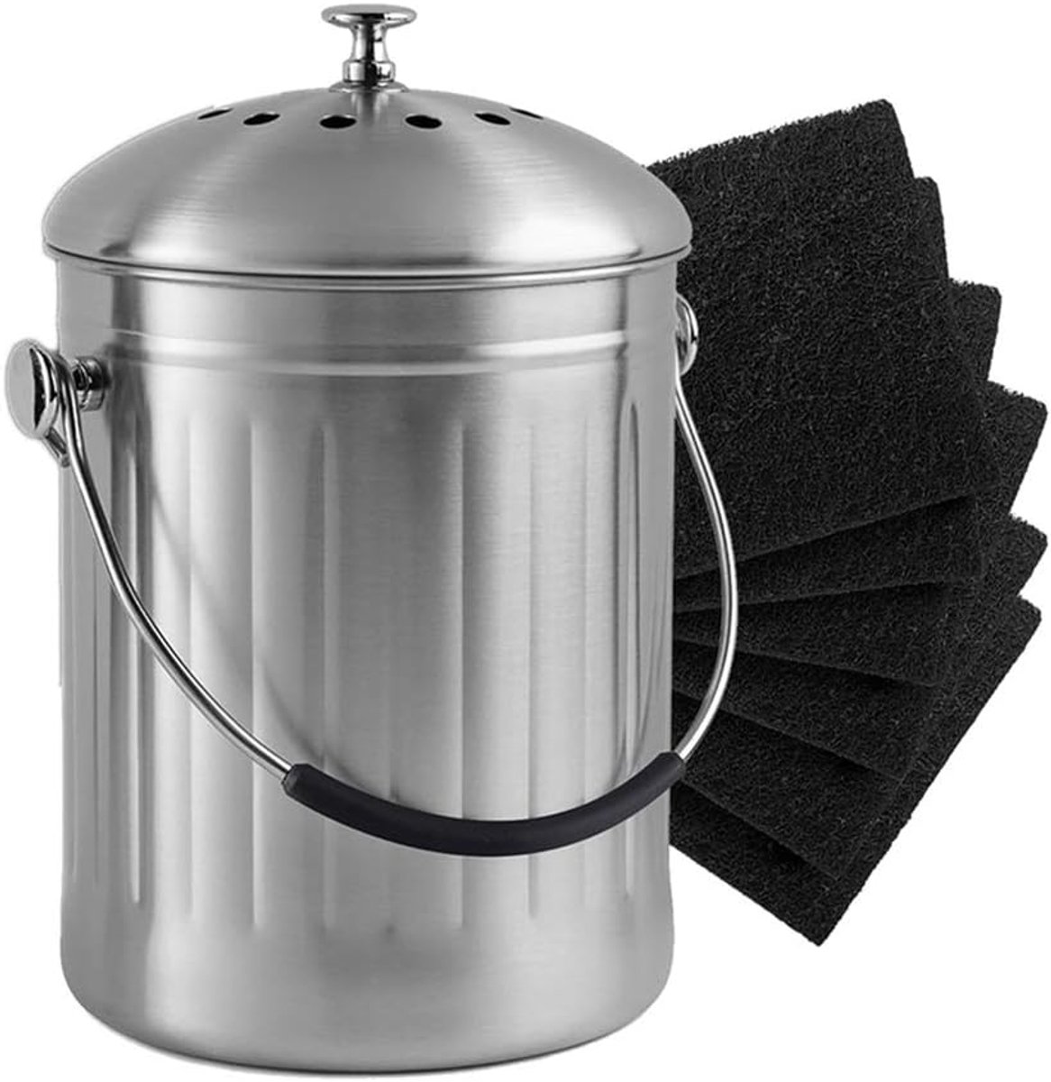 Compostcontainer filter set - 6 actieve koolfilters - vierkant - geurabsorberend voor een frisse keuken - ShopVlot