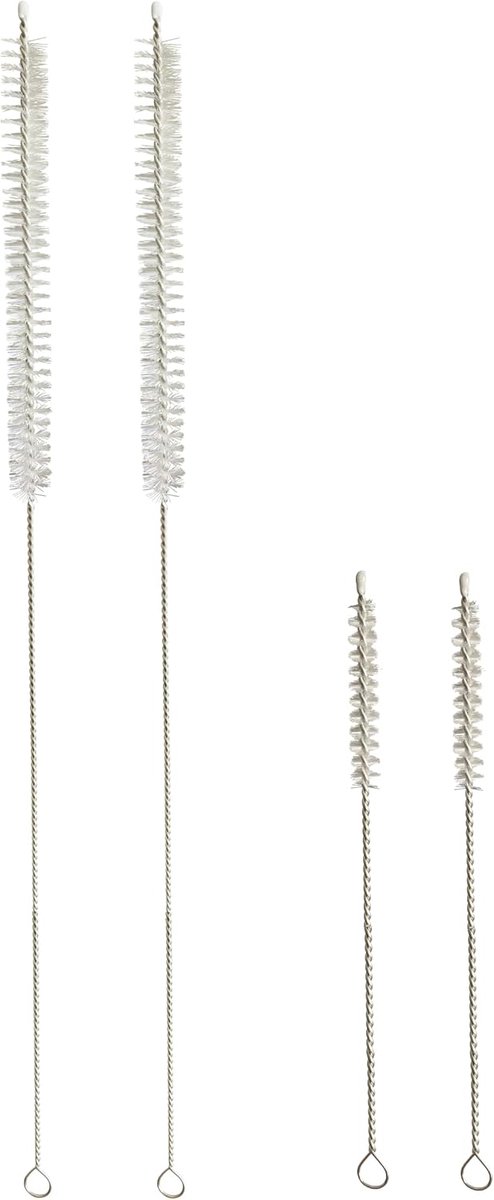 Reinigingsborstel set voor rietjes - 30 cm en 17.5 cm - diverse diameters - grondige reiniging - SnelShoppen