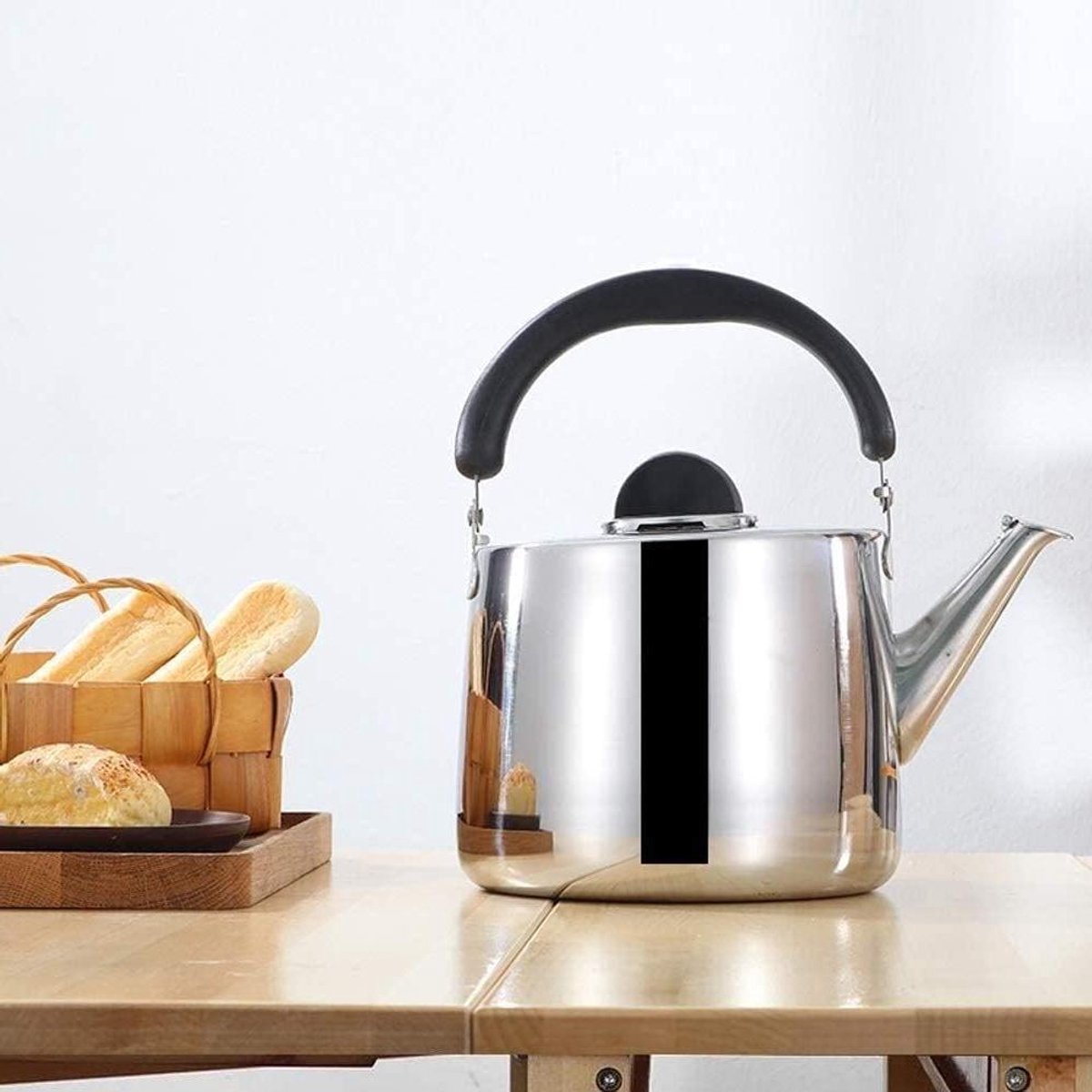 Waterkoker RVS - Theepot Koffiekan - Water Koken - Fluitend Geluid - 4L - Rood