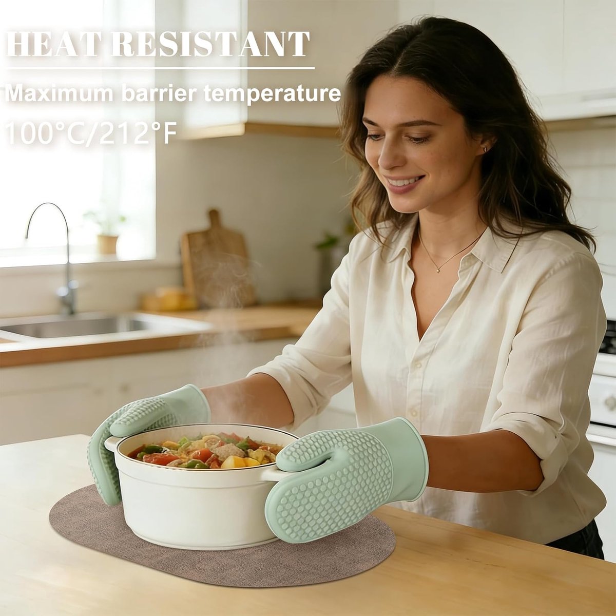 Placemats set van 6 - wasbare PU leren placemats - bruin ovaal - beschermd tafeloppervlak - SnelShoppen