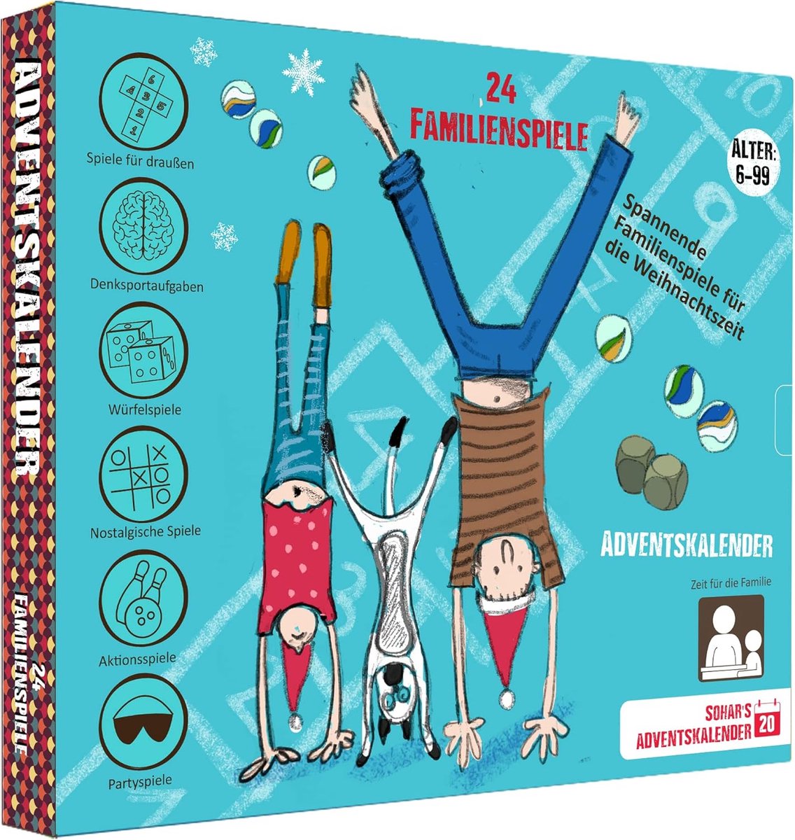 Adventskalender 2023 gezelschapsspellen - 24 beste spellen voor het hele gezin - met stap-voor-stap handleiding - SnelShoppen