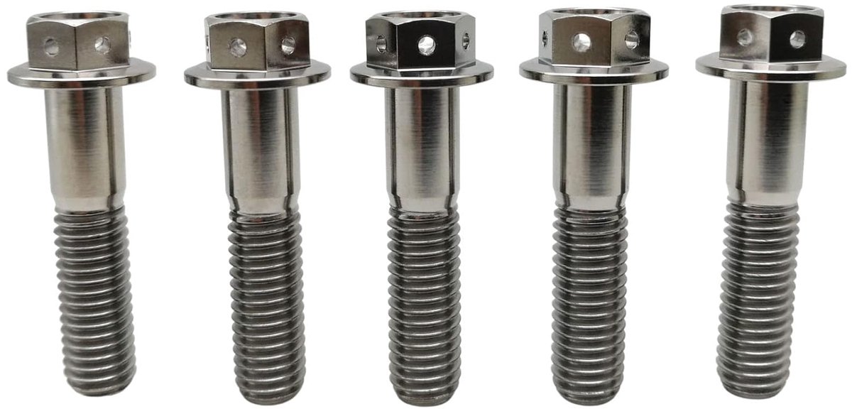 Titanium bouten M10x2.5x65mm - GR5 titanium - Hex kop - Lichtgewicht en sterk - ShopVlot