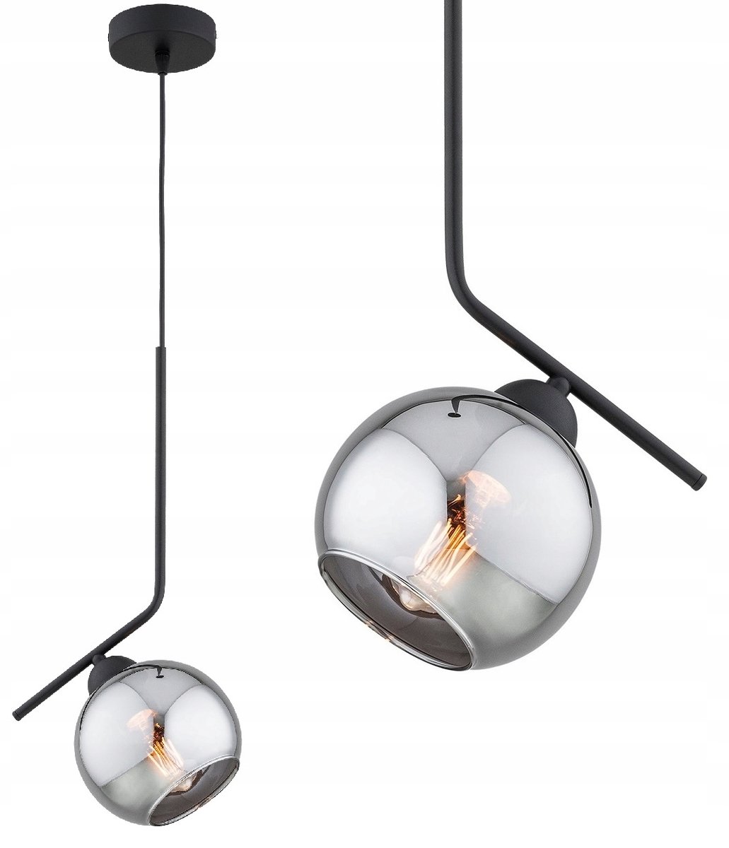 Moderne Zwarte Hanglamp met Chroom Accenten - E27 Fitting