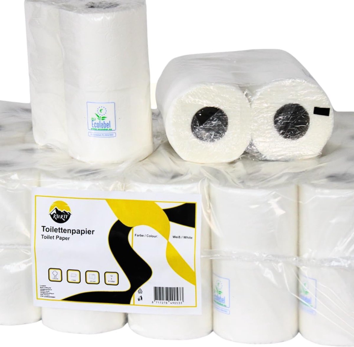 Toiletpapier 2-laags 200 vellen - 48 rollen - 100% cellulose - extra zacht en absorberend - ShopVlot