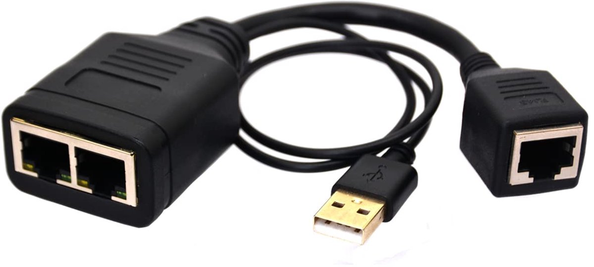 RJ45 netwerk splitter adapter 1 naar 2 - 20 cm - 1 vrouwelijke naar 2 vrouwelijke - ShopVlot