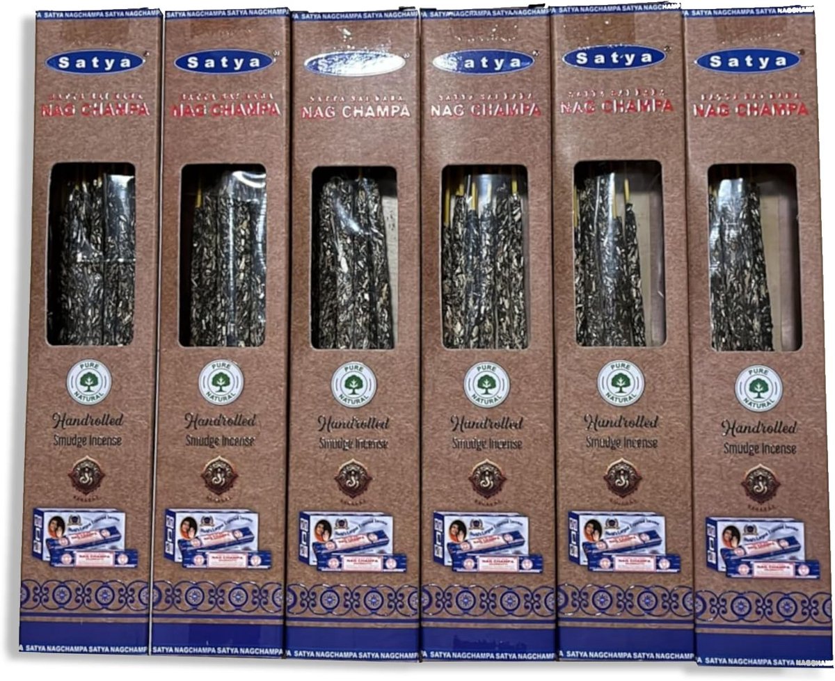 Wierookstokjes 6x25g - biologische satya nag champa - handgemaakt - voor meditatie en yoga - ShopVlot