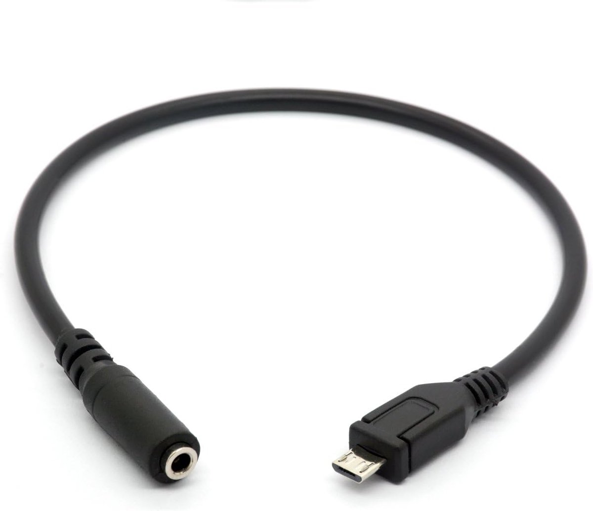 Micro USB kabel male naar female - 3.5mm jack - AUX audiokabel met actieve microfoon - ideaal voor hoofdtelefoons - ShopVlot