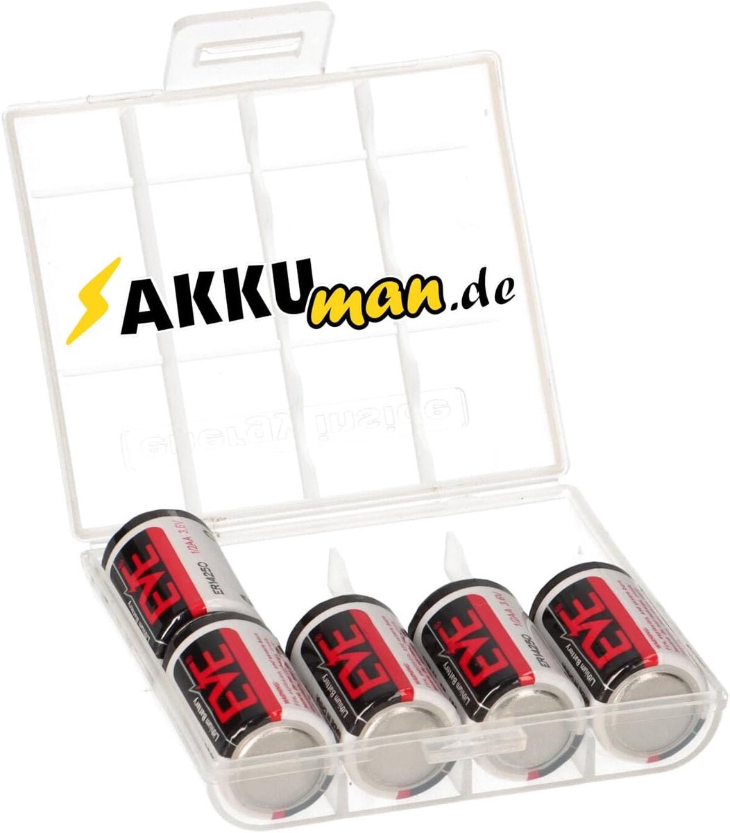 Lithium batterij 3.6V 1/2AA - 1200mAh - incl. box - voor counters en alarmsystemen - ShopVlot