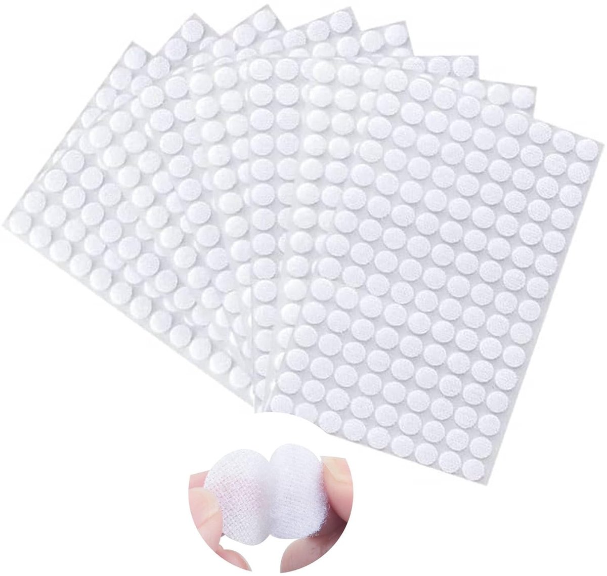 Zelfklevende tapes 10 mm - 540 stuks - ronde witte stippen - ideaal voor school en huishouden - ShopVlot