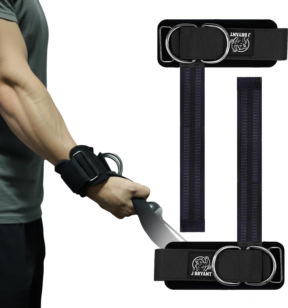Wrist Cuffs Gewichtheffen - Verstelbare D-Ringen - Comfortabele Polsondersteuning - Ideaal voor Kabeltraining - ShopVlot