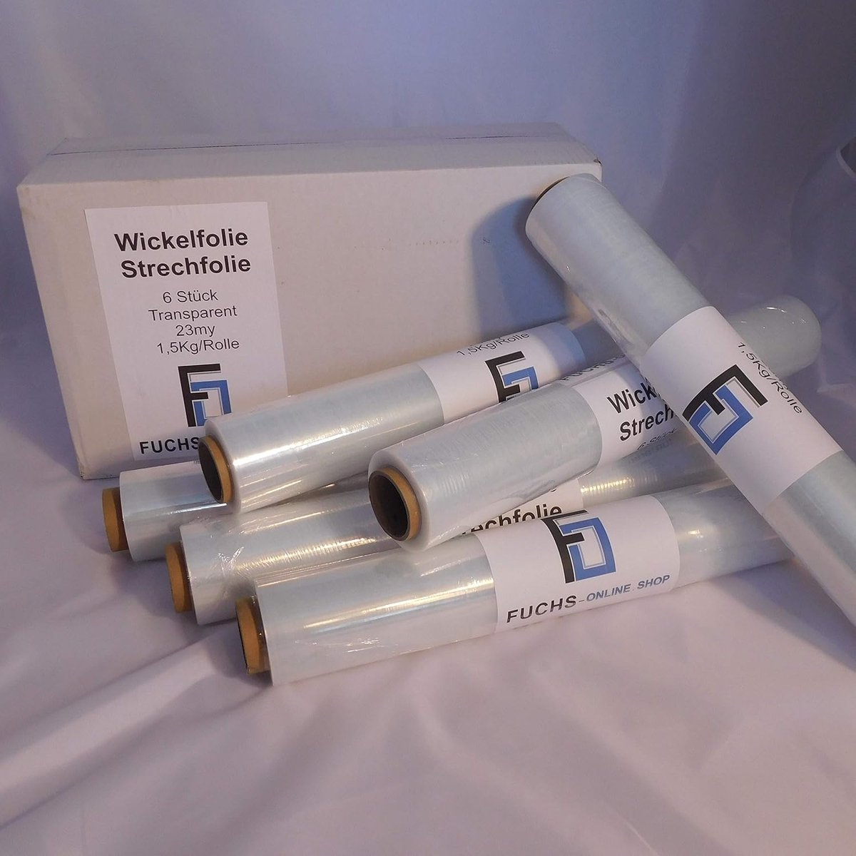 Stretchfilm 500mm 6 rollen - transparant - 23 my dikte - ideaal voor palletverpakking - ShopVlot