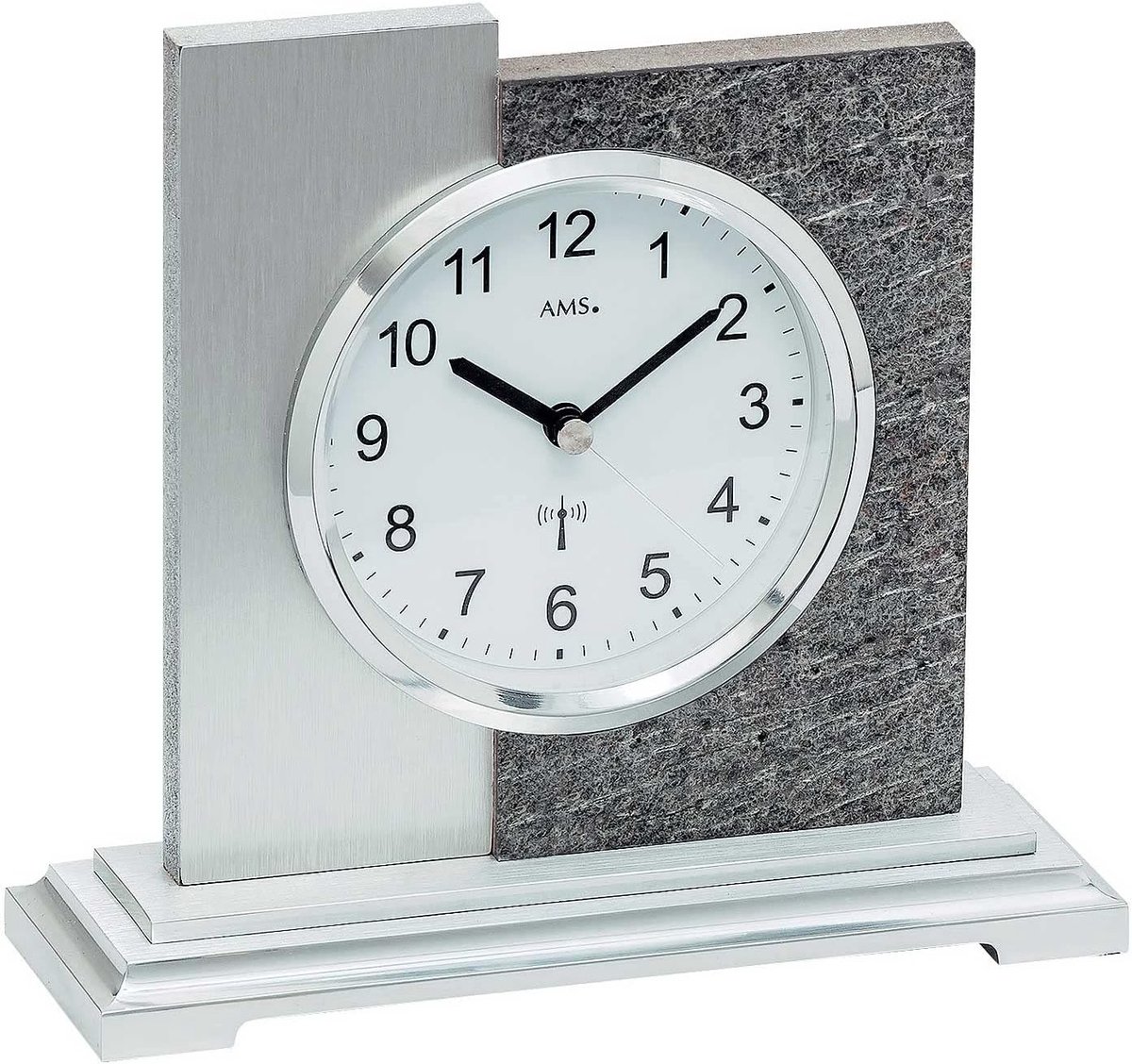 Tafelklok 5150 - Houten lichaam - Metalen basis - Stijlvolle tijdsaanduiding - ShopVlot