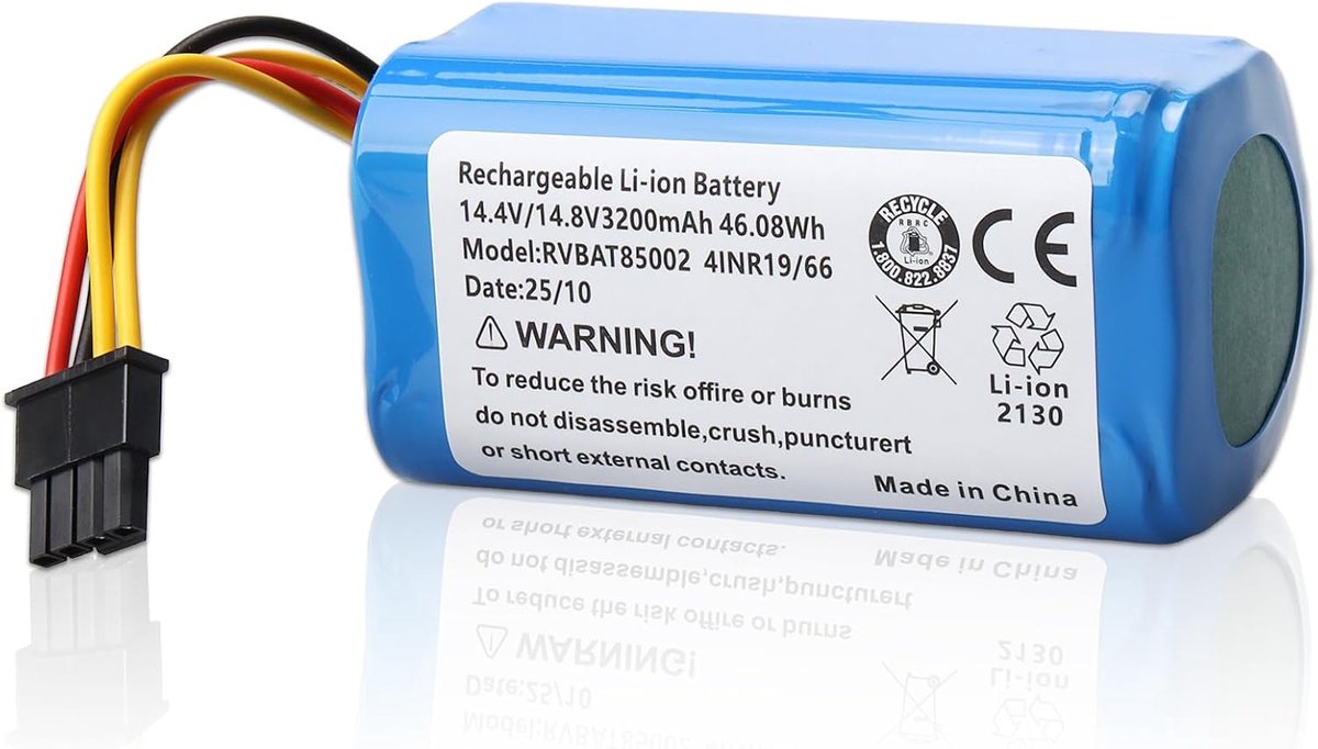 Batterij 3400 mAh voor Airrobo P10 robotstofzuiger - lithium-ion - 14,4 V - eenvoudige installatie - ShopVlot