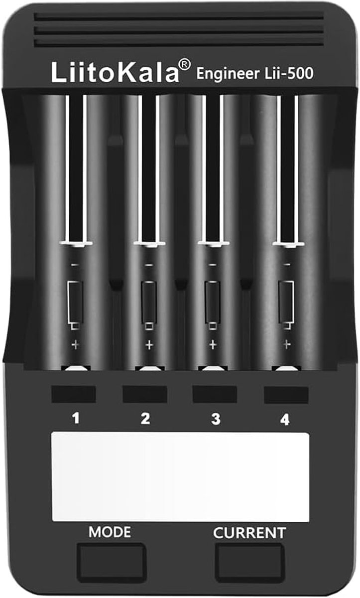 18650 Acculader - LCD-display - 4 slots - Ondersteunt diverse batterijformaten - ShopVlot