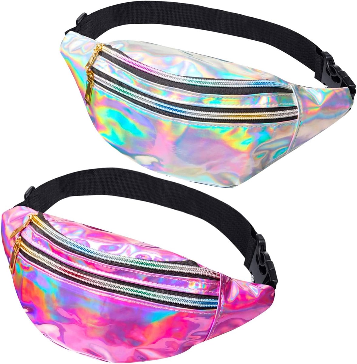 Heuptas voor dames - holografisch PU leer - waterproof en reflecterend - trendy retro stijl - ShopVlot