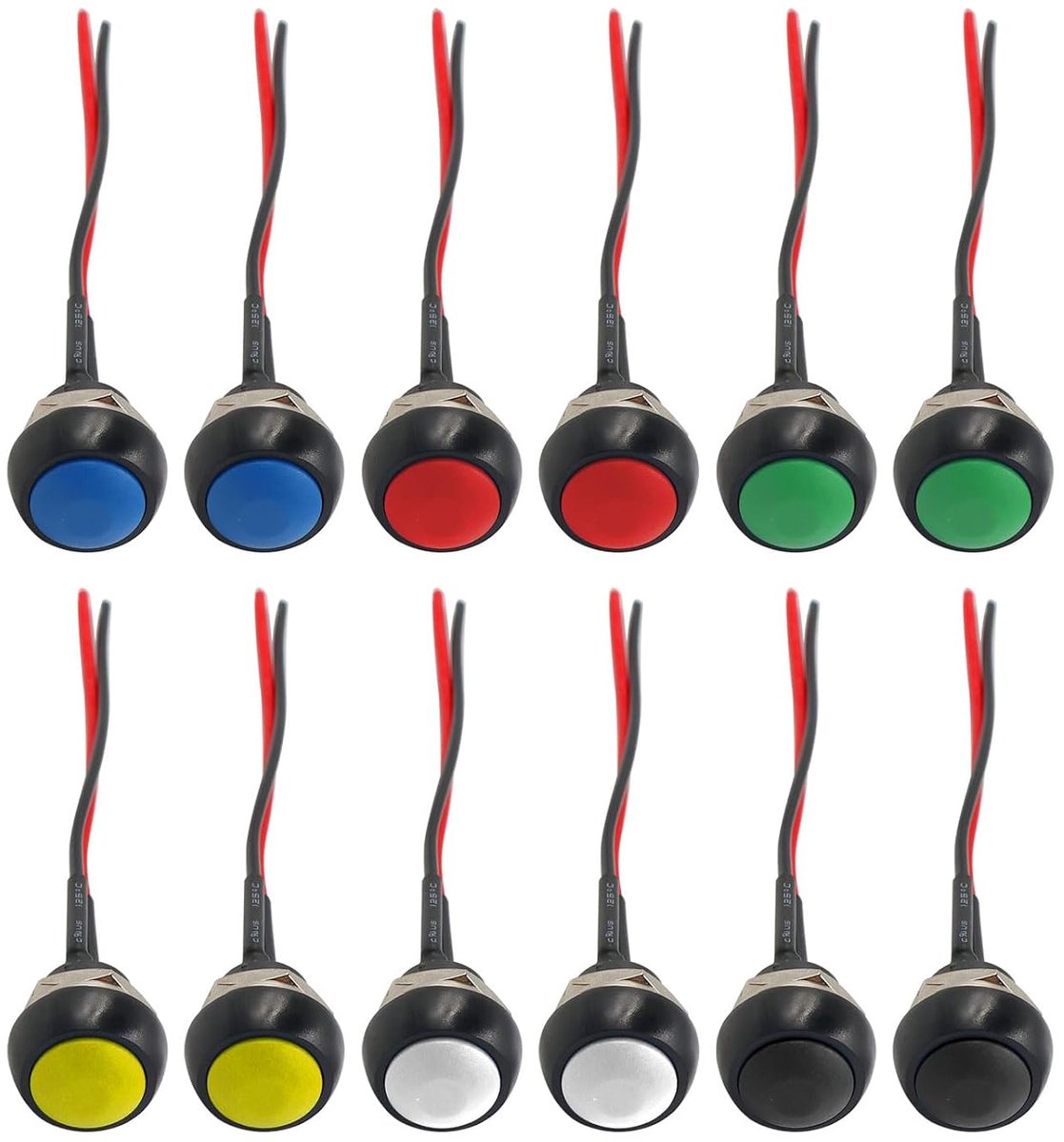 Mini-kortstondige schakelaars 12 mm - waterdicht - met 12 cm kabel - ideaal voor auto en boot - ShopVlot