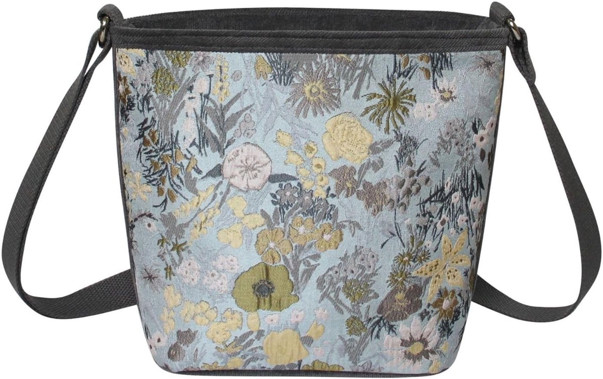 Crossbody tas 25 x 21 x 10 cm - Jacquard - Bloemenprint - Perfect voor dagelijks gebruik - ShopVlot