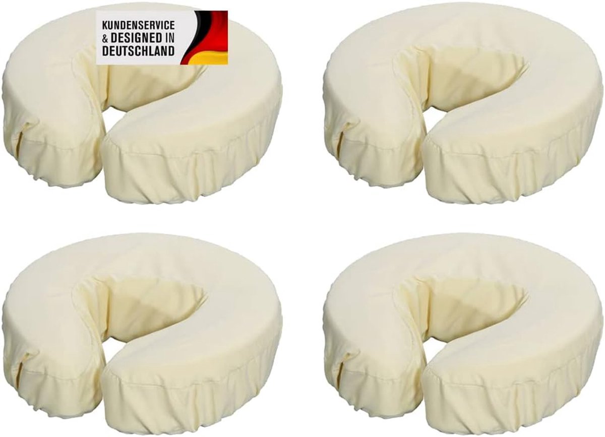 Microfibre massagekussenhoes set van 4 - beige - elastische band - perfecte bescherming voor massagekussens - ShopVlot