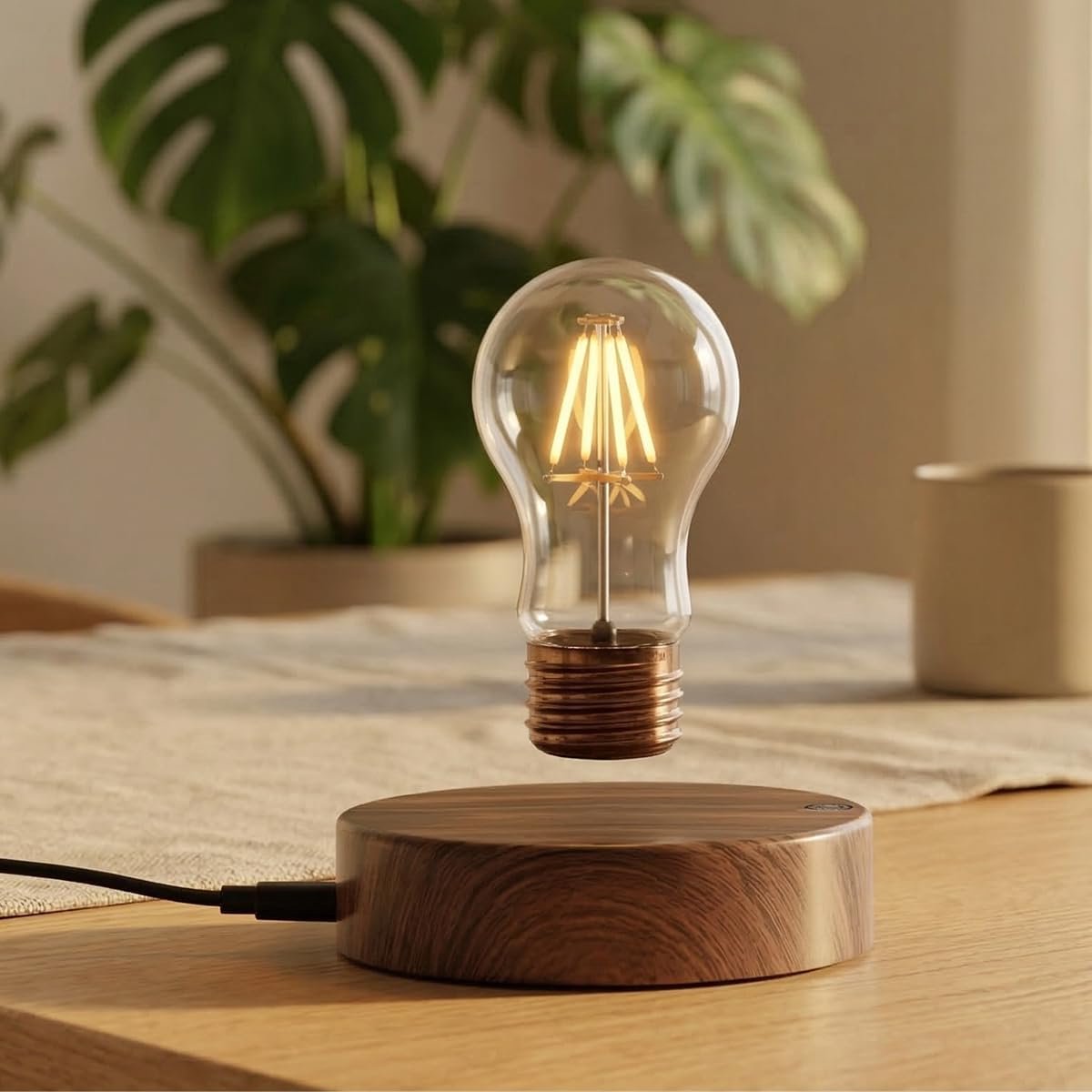 Magnetische zwevende gloeilamp - vintage schroefdraad ontwerp - 360 graden draaiend - unieke bureaudecoratie - ShopVlot