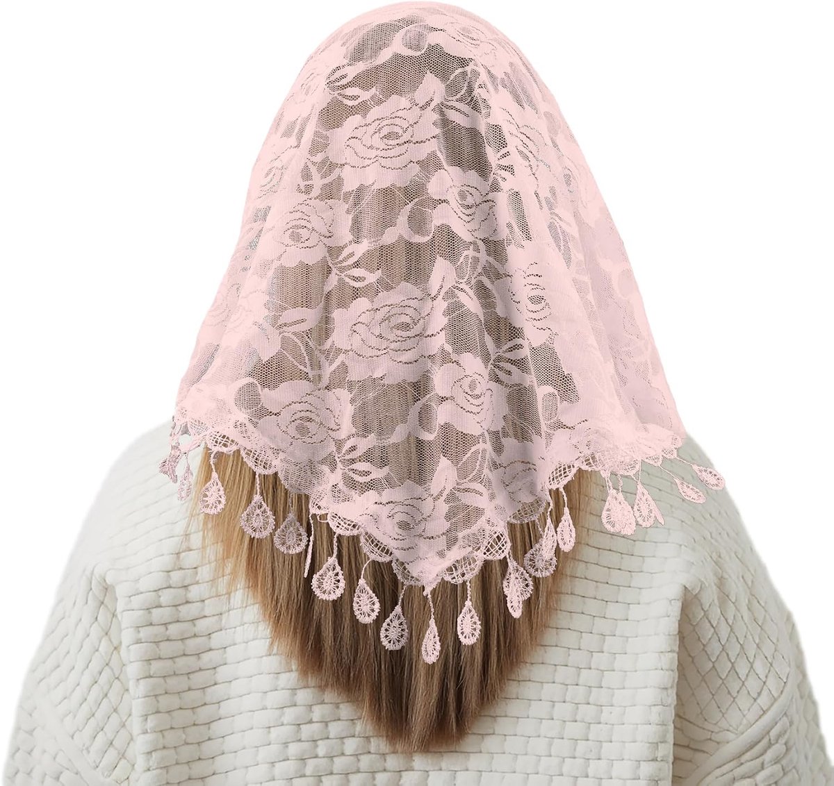 Vrouwelijke sluier voor de katholieke kerk - Driehoekig hoofddeksel - Elegante stijl - Perfect voor kerkdiensten - ShopVlot