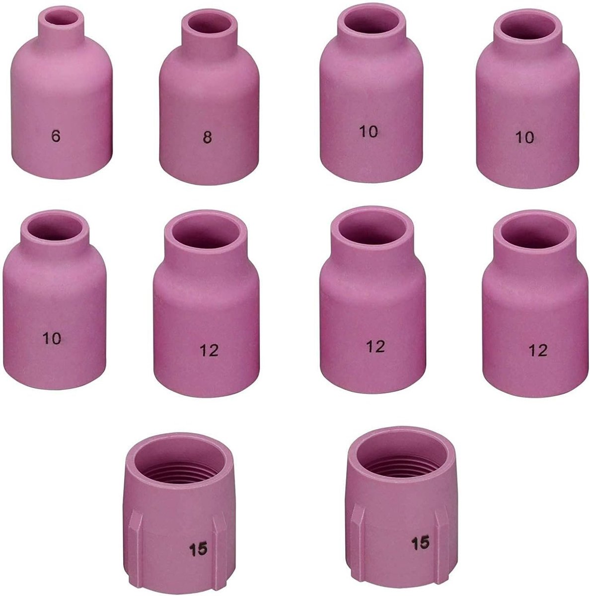 TIG lasgaslens sets - grote keramische mondstukken - 10-delige kit voor TIG lasbranders - ShopVlot