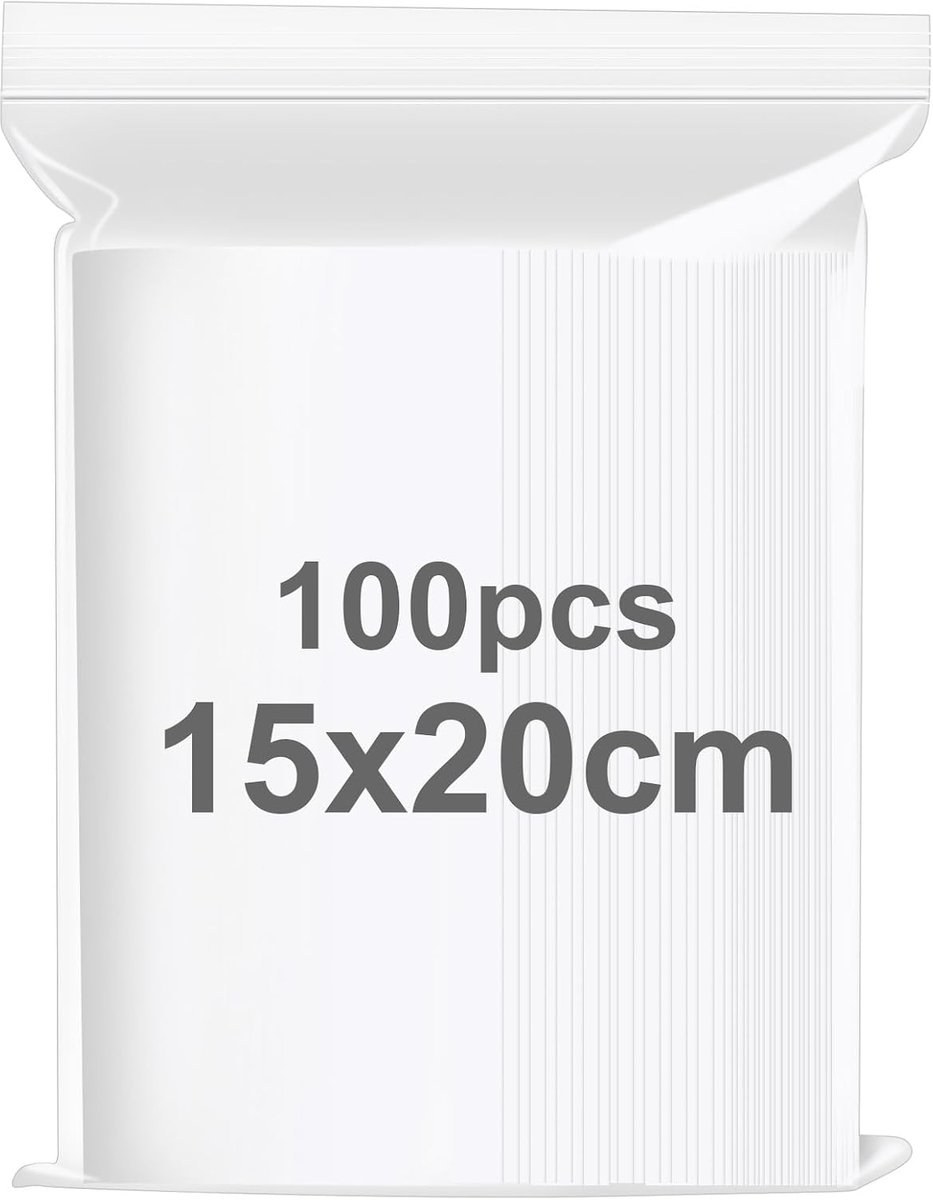 Plastic zakken 15 x 20 cm - hersluitbaar - transparant - ideaal voor opbergen - ShopVlot