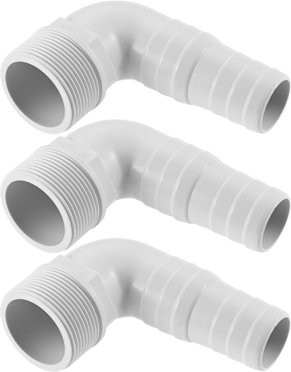 Zwembadhoekadapter 90° - 32/38 mm - 3 stuks - Eenvoudige aansluiting - ShopVlot