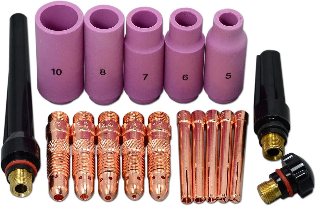TIG lasaccessoires 18-delig - Collets en nozzles - Diverse maten voor optimale lasprestaties - ShopVlot