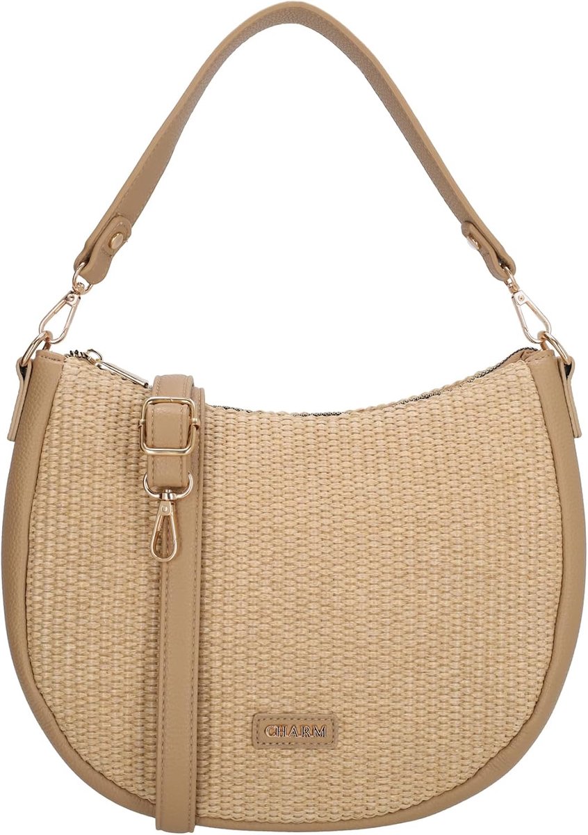 Schoudertas Vintage - Rietlook - Stoffen Crossbodytas - Ideaal voor dagelijks gebruik - ShopVlot
