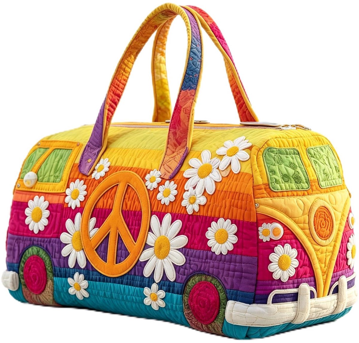 Reistas - Quilted Duffle Bag - Boho Hippie Van - Ideaal voor korte reizen - ShopVlot
