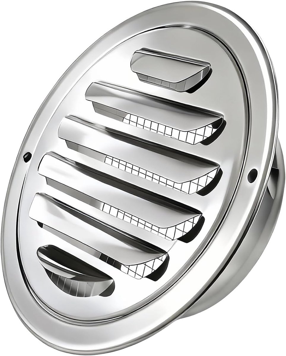Ventilatierooster 100 mm - roestvrij staal - fijnmazig insectengaas - ideaal voor buitenmuren - ShopVlot