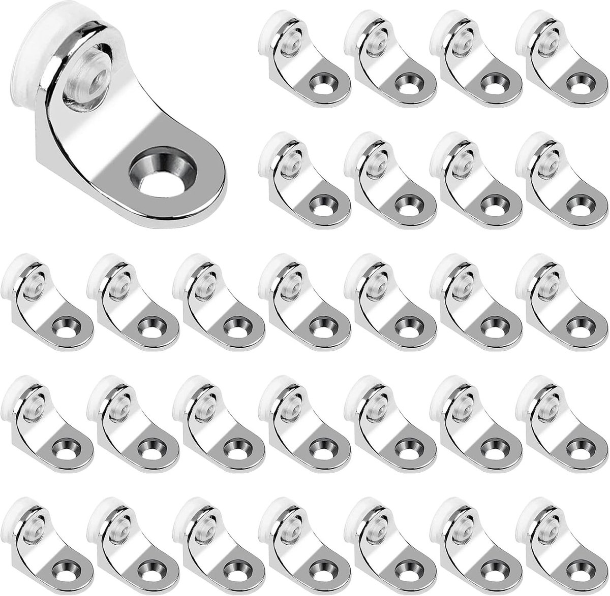 Planksteunen 30 stuks - L-vormige steun met zuignap - 4mm schroefbevestiging - ideaal voor boekenkasten - ShopVlot