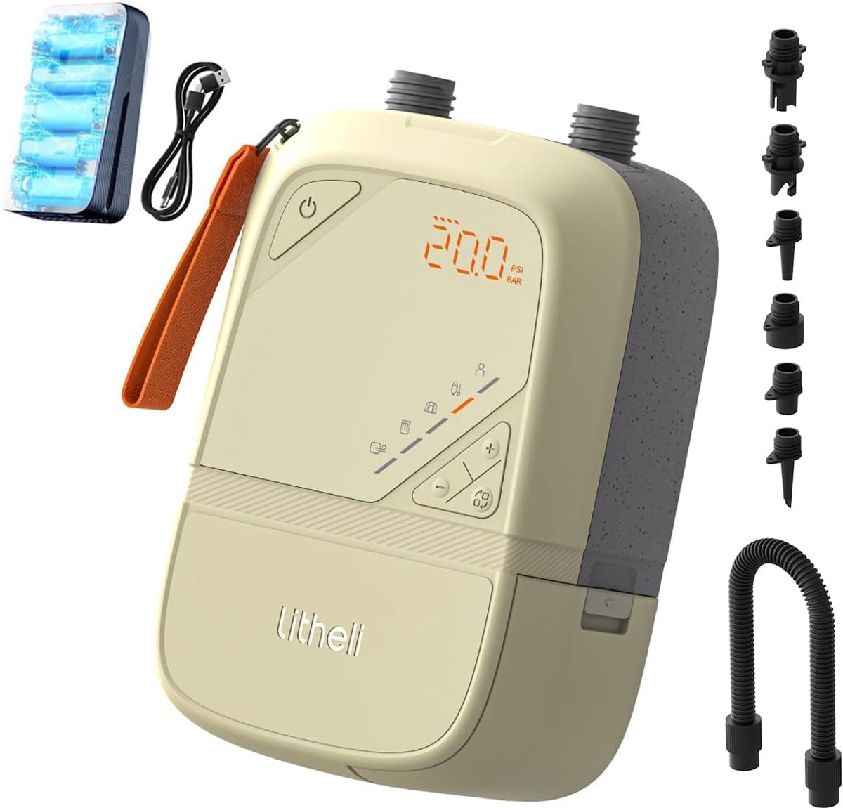 Elektrische SUP Pomp 20 PSI met 12500 mAh Accu - Opladen & Deflatie