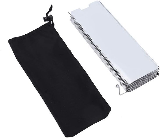 Windscherm campingkooktoestel, 16 voorruiten voor fornuis, aluminium campingkooktoestel voor outdoor, picknick, BBQ — afbeelding 5