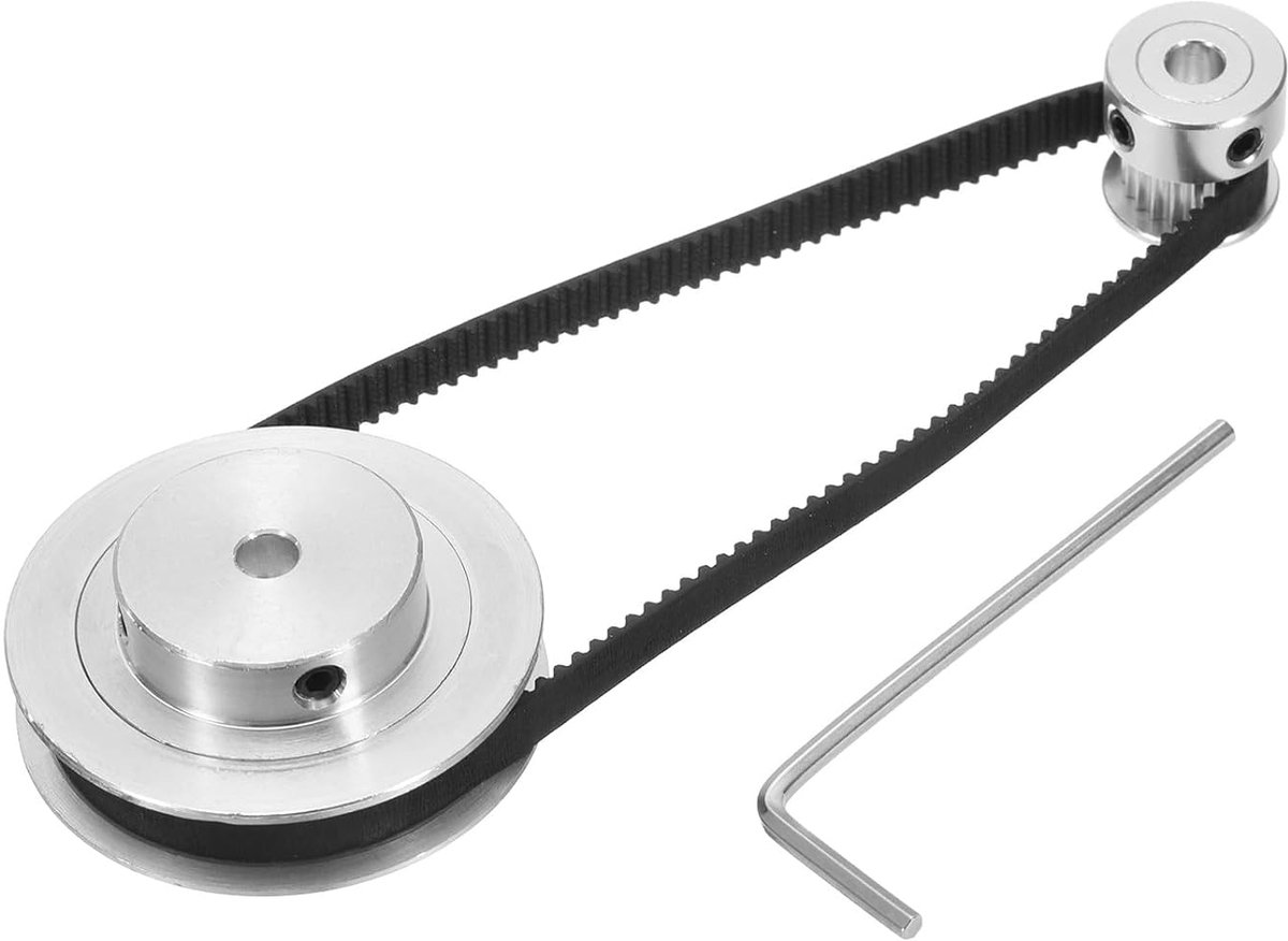 GT-2 synchroon wiel 20 & 60 tanden 5 mm gat, tandriemschijf van aluminiumlegering met lengte 280 mm breedte 6 mm riem voor 3D-printer, CNC-machine (20-60T-5B-6)