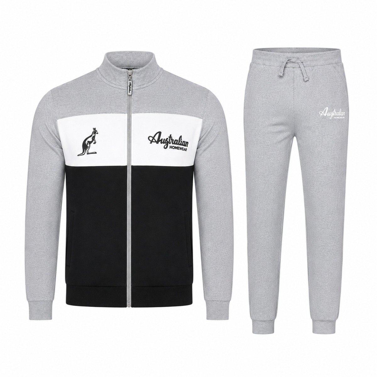 Australian - Heren Homewear Joggingpak - Grijs/Zwart - Maat L
