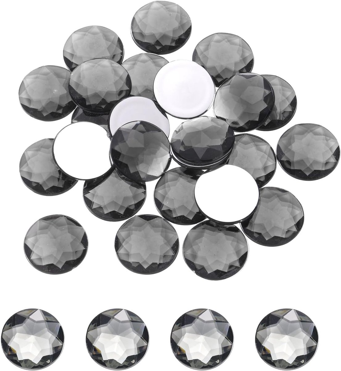 Strassteentjes met platte achterkant, 25 mm, voor kleding, schoenen, decoratie, knutselen, geschenken, 25 stuks