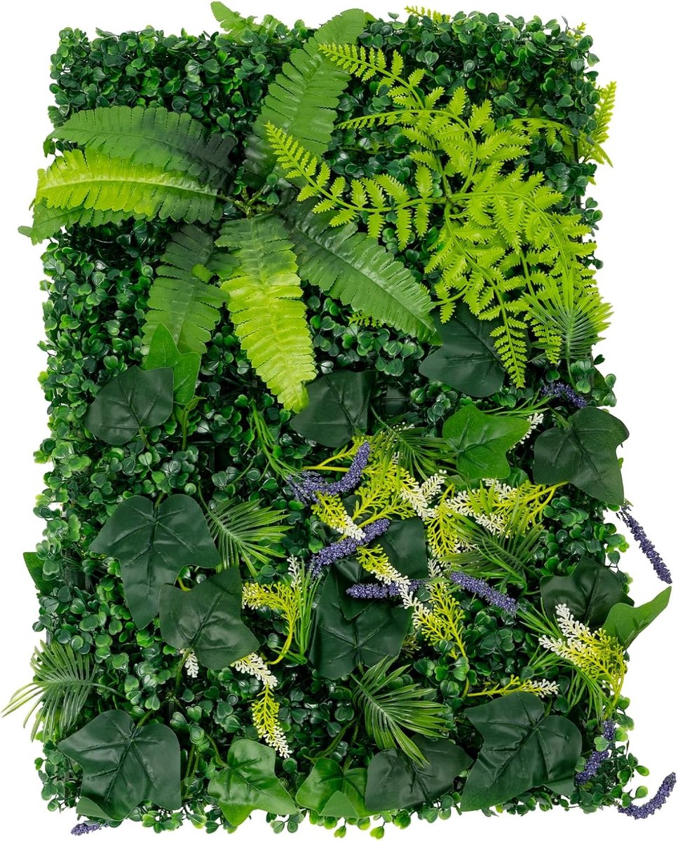 Set van 6 kunstplanten 60 x 40 cm - driedimensionaal - natuurlijke uitstraling - SnelShoppen