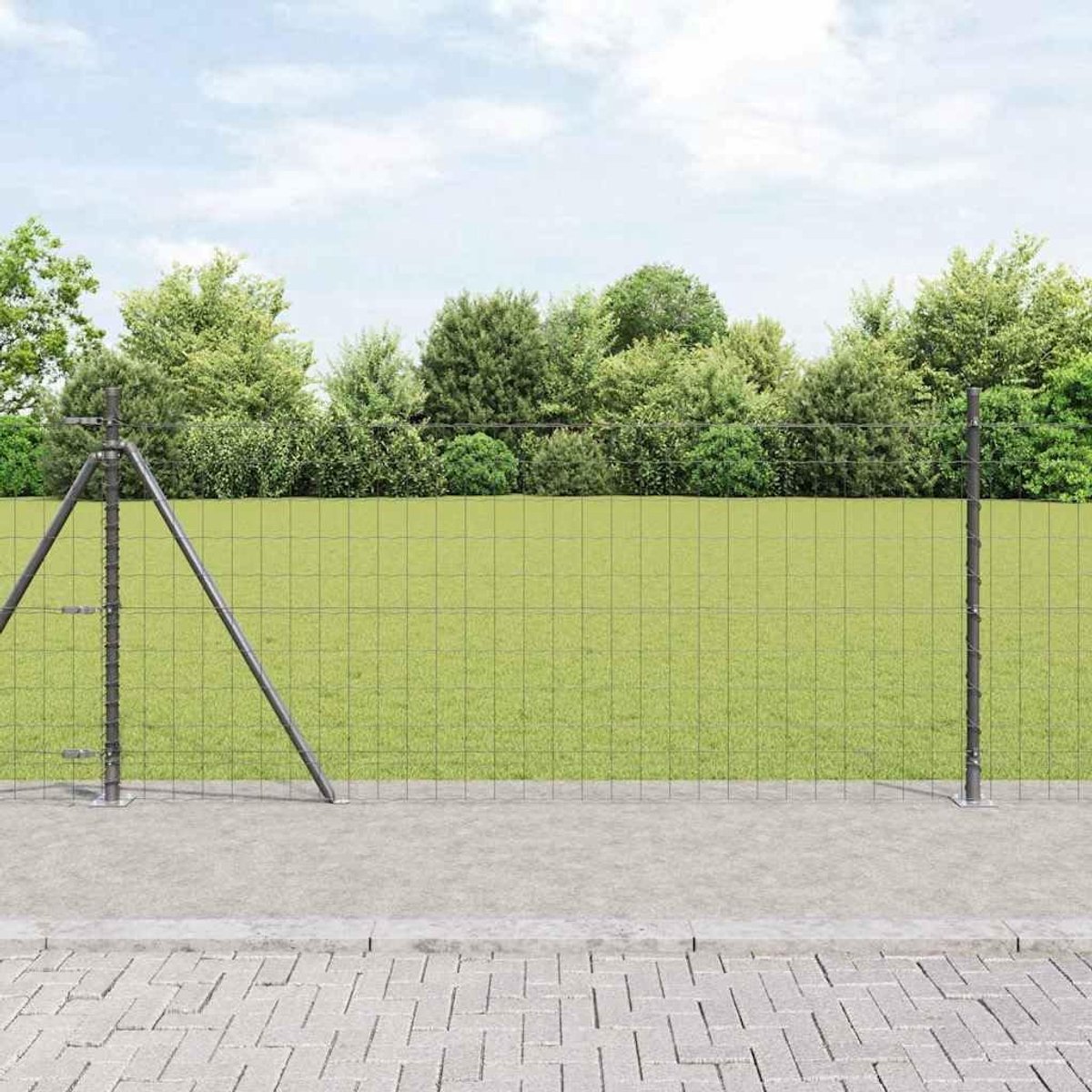 Concretebasefix Tuinhek, metaal, omheiningen, weerbestendig en gepoedercoat, stabiele inkijkbescherming voor terras, erf en tuinen, grijs, 25x1m (75x100mmmesh)