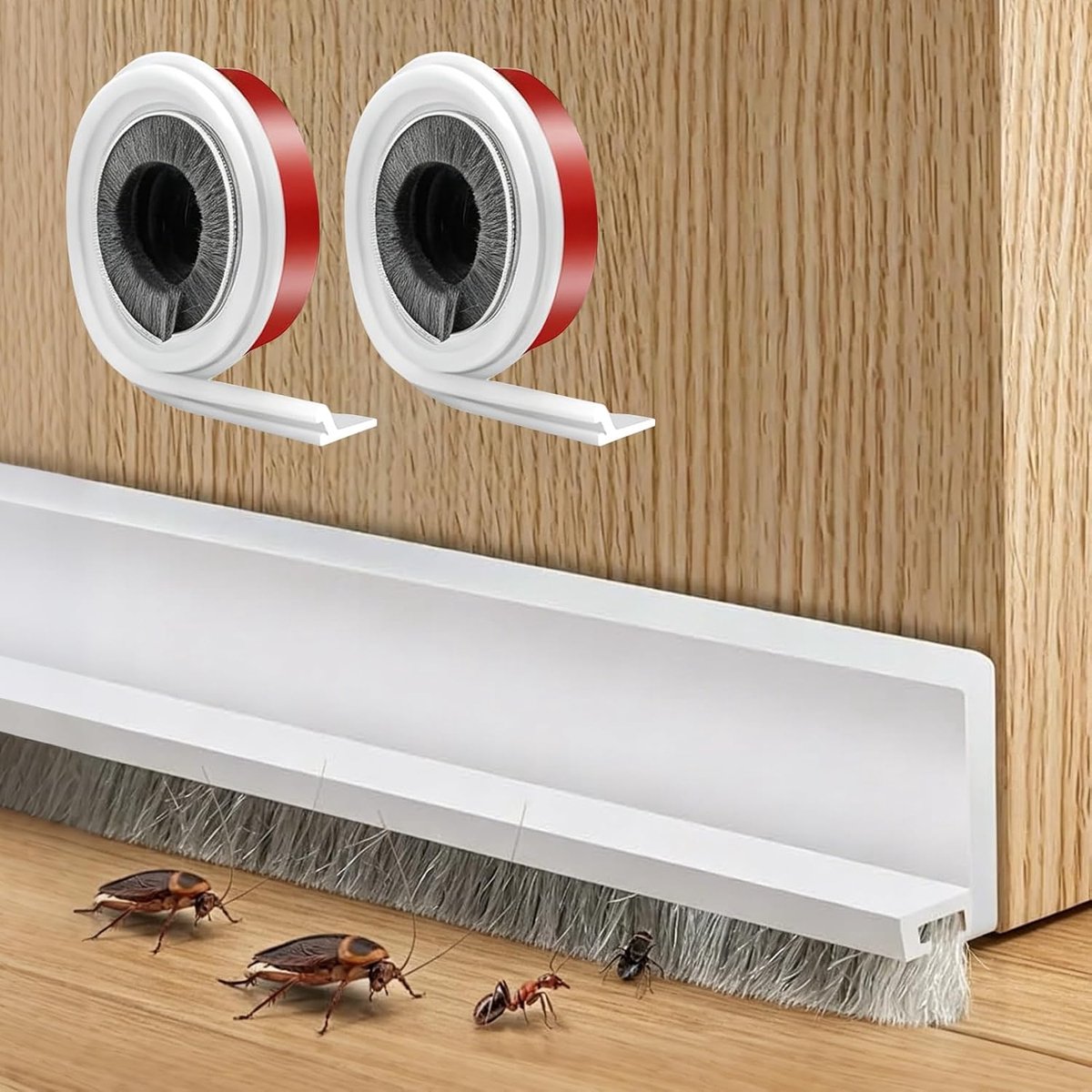zelfklevend, wit, winddicht, koudebestendig, stofdicht, afdichtingstape, deurbezem, deurborstel, afdichtingstape, op maat te snijden, voor insectenbestendig, stofdicht