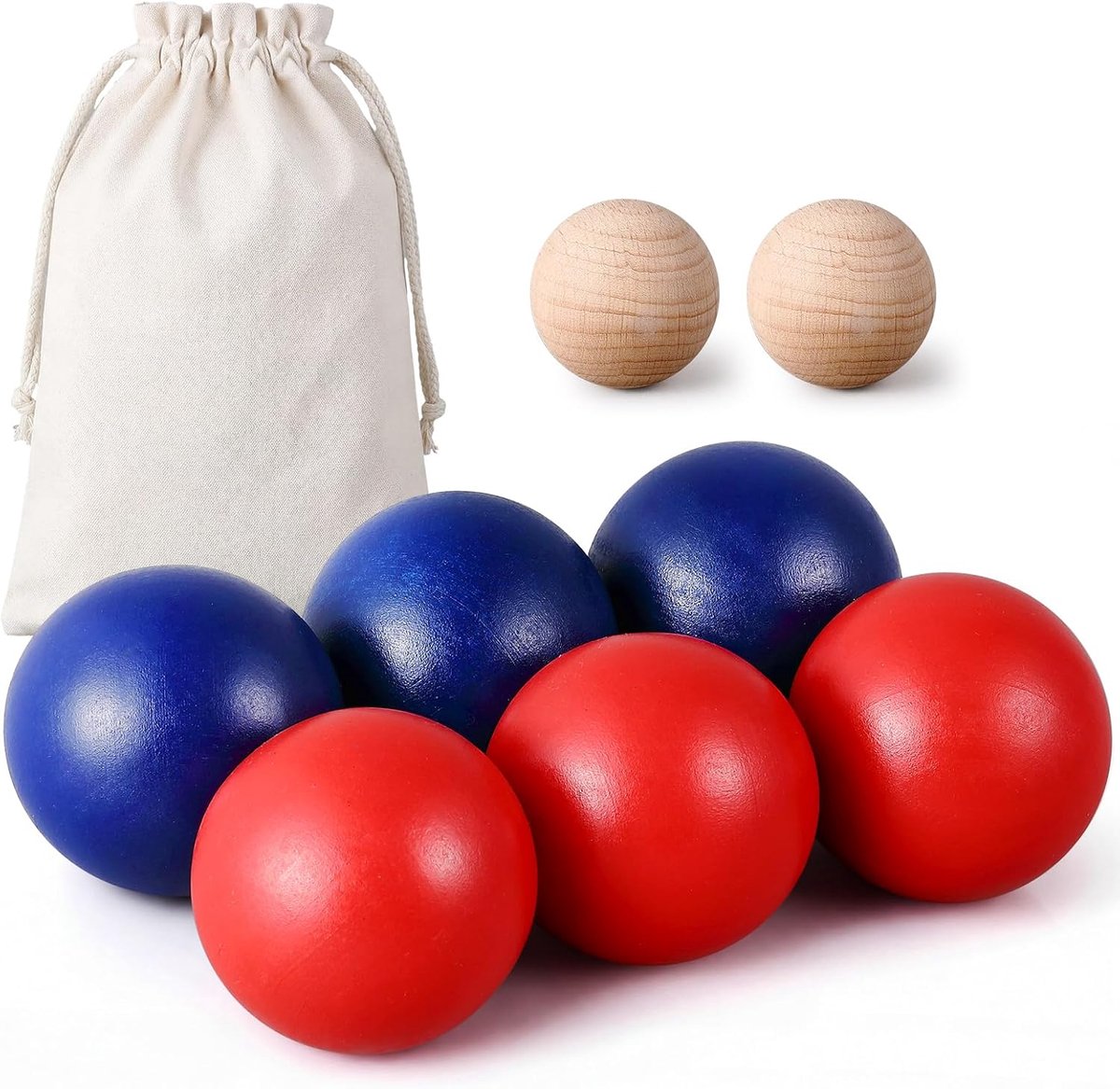 Petanque Set van 6 Kleurrijke Petanqueballen 2 Jacks 1 Canvas Draagtas voor Binnen Buitengebruik Spel Dat Vaardigheid en Precisie Vereist