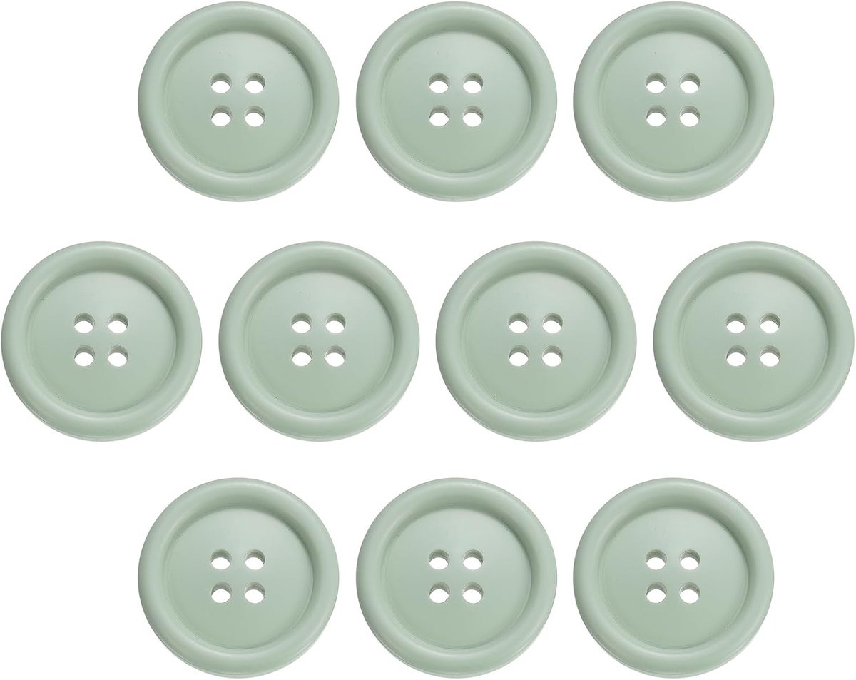 Knopen, 30 mm 4 gaten naaien harsknopen, knutselknopen, ronde reserveknopen voor naaien, mantel, overhemden, kleding, doe-het-zelf handwerk, decoratie, lichtgroen