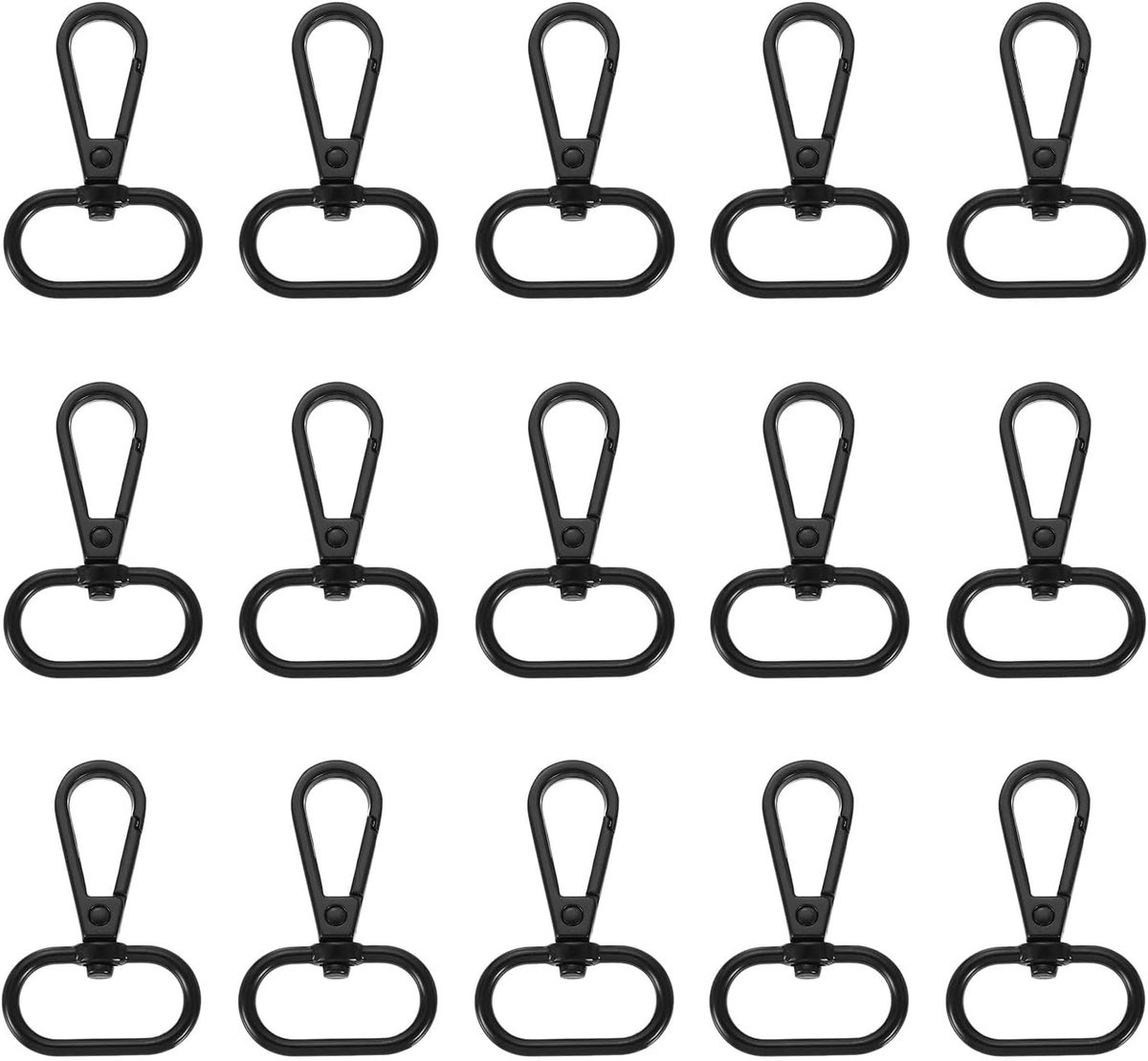 Karabijnhaak met draaischarnier, draaibare karabijnhaak, sleutelhanger, ovale ring, karabijnsluiting, metaal, klikhaak voor doe-het-zelf productie van portefeuilles