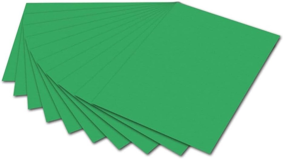 folia 6154 - Fotokarton smaragdgroen, 50 x 70 cm, 300 g/m², 10 vellen - voor het knutselen en creatief vormgeven van kaarten, raamafbeeldingen en voor scrapbooking