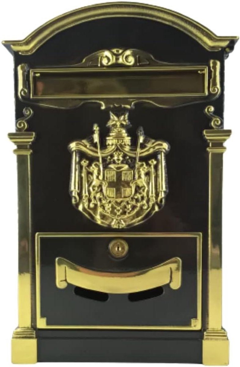 Brievenbus Messing - Wandmodel Postbak - Post Ontvangen - Gepolijst Italiaans Vakmanschap - 24.5 x 39 x 6 cm - Messing