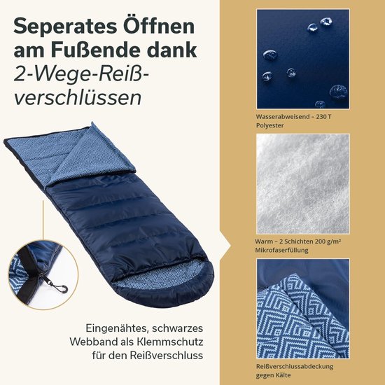 Dekenslaapzak - Katoen Flanel - Kamperen - Koppelbaar - 220 x 80 cm - Grijs — afbeelding 2