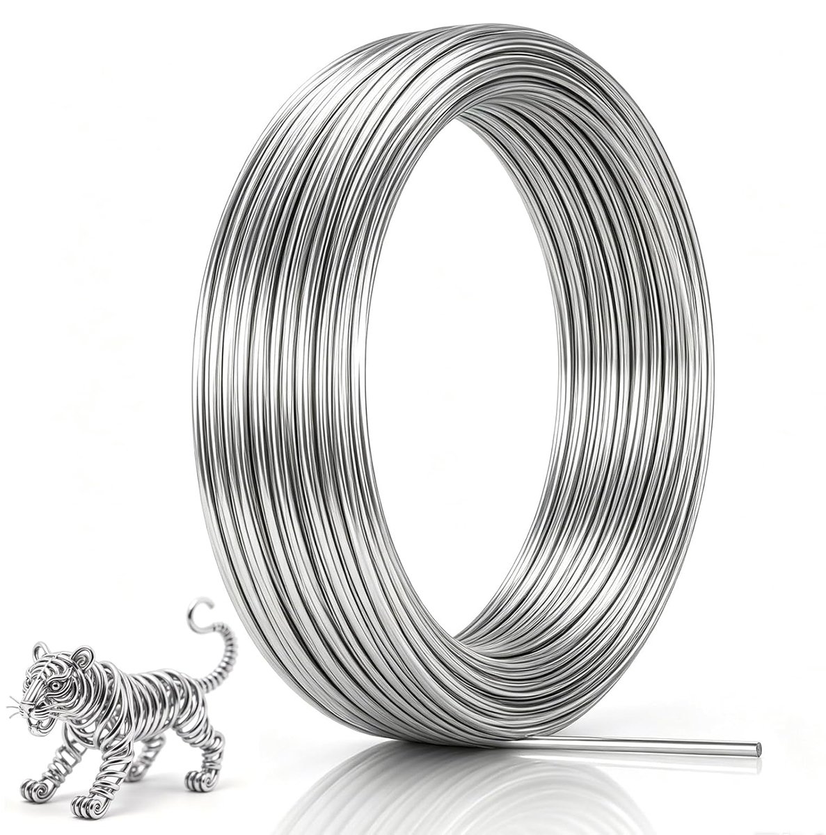 Draad, 3 mm x 20 m, knutseldraad met mengbaar, aluminiumdraad voor het maken van sieraden, skeletmodellering, knutselen, coating