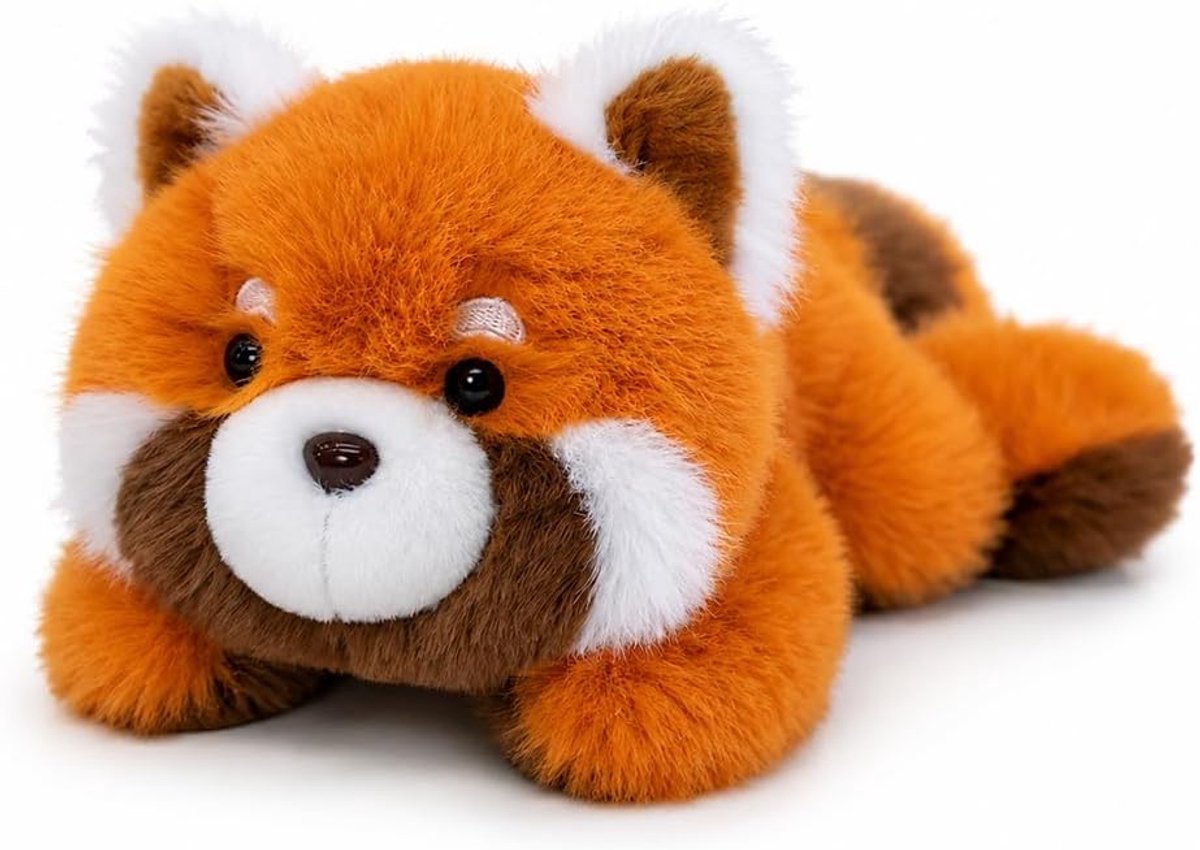 panda knuffeldier, rode panda, pluche figuur, rood panda-kussen, zacht gewogen decoratiefiguur, pluizig knuffeldier, cadeau voor panda en dierenliefhebbers