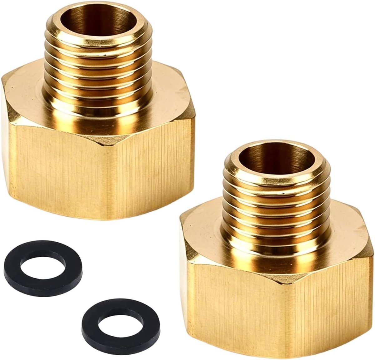 2 stuks LPG-gasadapter, 1/2 inch rechts x 1/4 inch links, messing gasslangadapter | 1/2 inch IG x 1/4 inch AG gasfornuis fittingen, gasflesadapter snelkoppeling voor gasfornuis, campingfornuis, krukfornuis