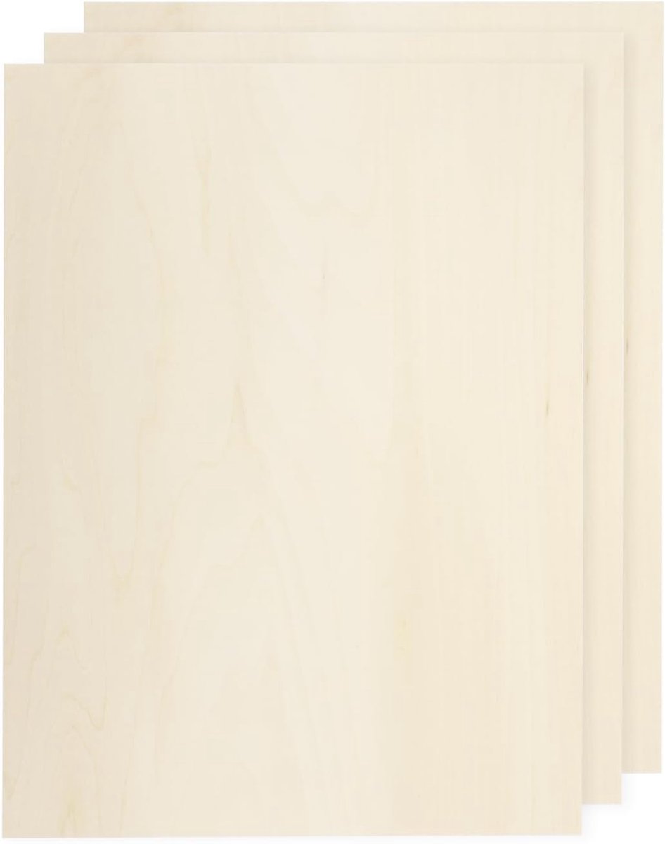 3 stuks lindeplank, 300 x 200 x 4 mm, onbehandelde houten planken, multiplex, voor handwerk, lasersnijden met gladde oppervlakken